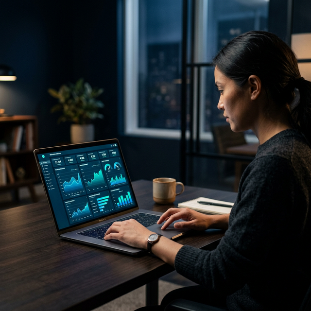 Marketing analytics on laptop