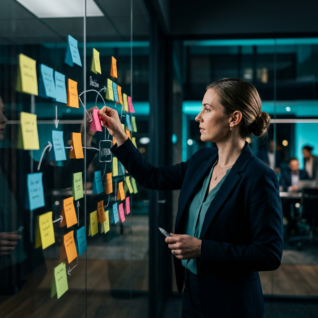 Business process mapping with sticky notes
