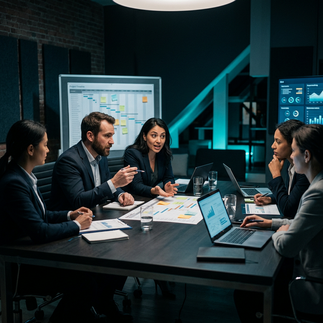 Project management team meeting